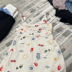 Abercrombie & Fitch White Dress with Red and Blue Accents